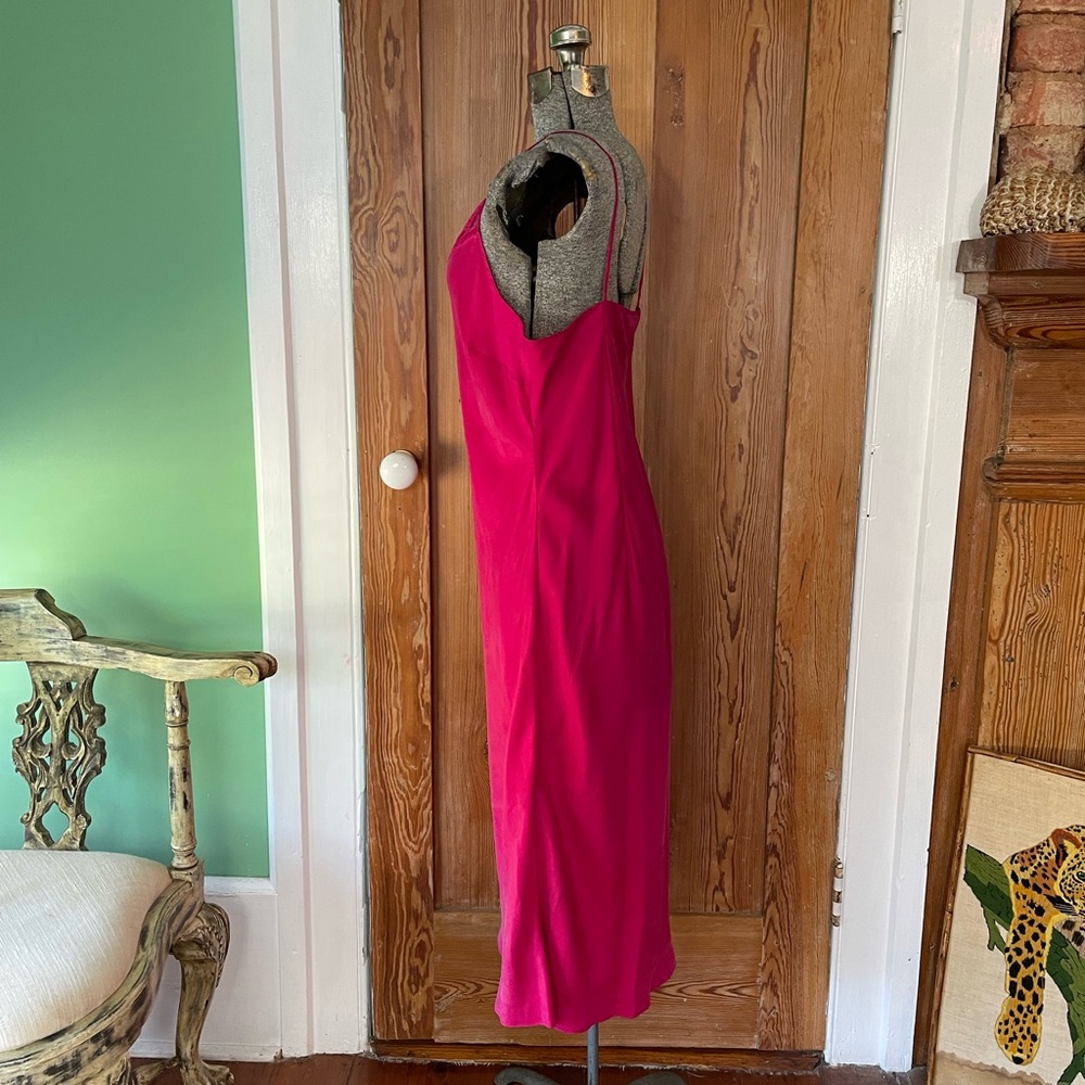 ECI New York 100% Silk Magenta Pink Lace Slip Dress - Sz 8 💚🎀 - Picture 6 of 13